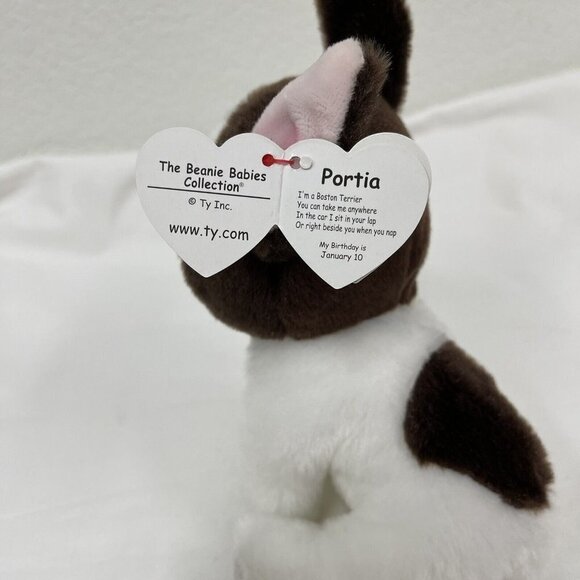 TY Beanie Baby - PORTIA the Terrier Dog (8 inch) - MWMTs Stuffed Animal Toy - Picture 5 of 7